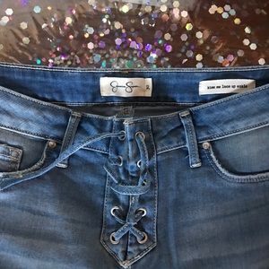 Jessica simpson tie up jeans